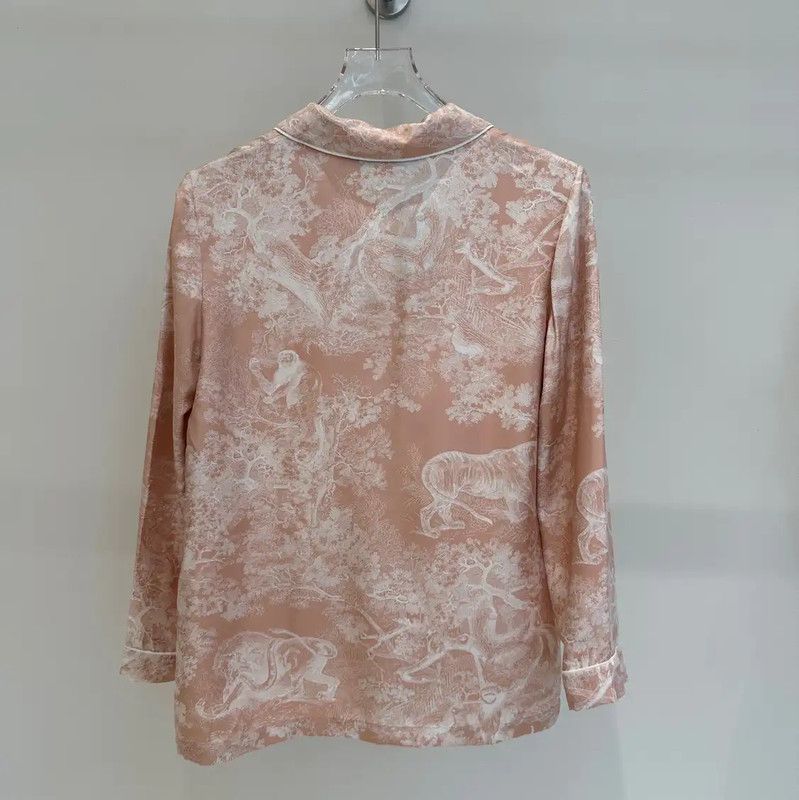 Dior Dior Pink Silk Long Sleeve Blouse 0089 Size S / US 4 / IT 40 - 2 Thumbnail