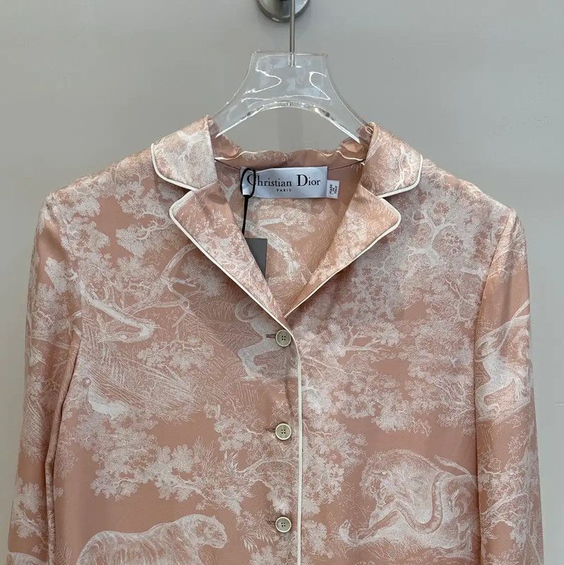 Dior Dior Pink Silk Long Sleeve Blouse 0089 Size S / US 4 / IT 40 - 5 Thumbnail