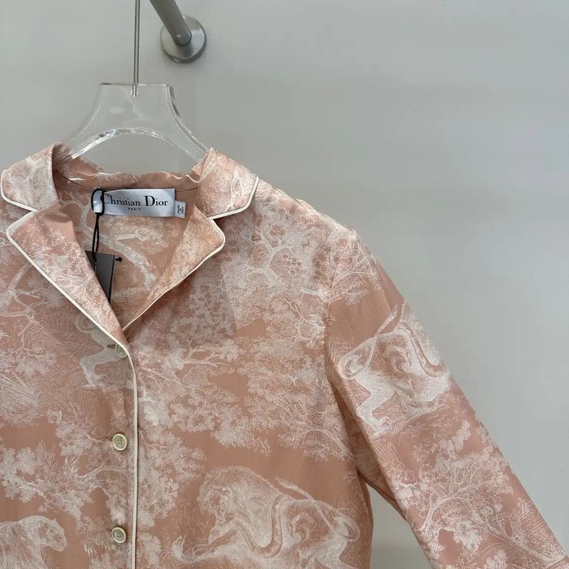 Dior Dior Pink Silk Long Sleeve Blouse 0089 Size S / US 4 / IT 40 - 3 Thumbnail
