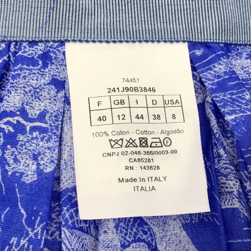 Dior Dior Women's Blue Cotton Midi Skirt 0089 Size 27" / US 4 / IT 40 - 6 Thumbnail