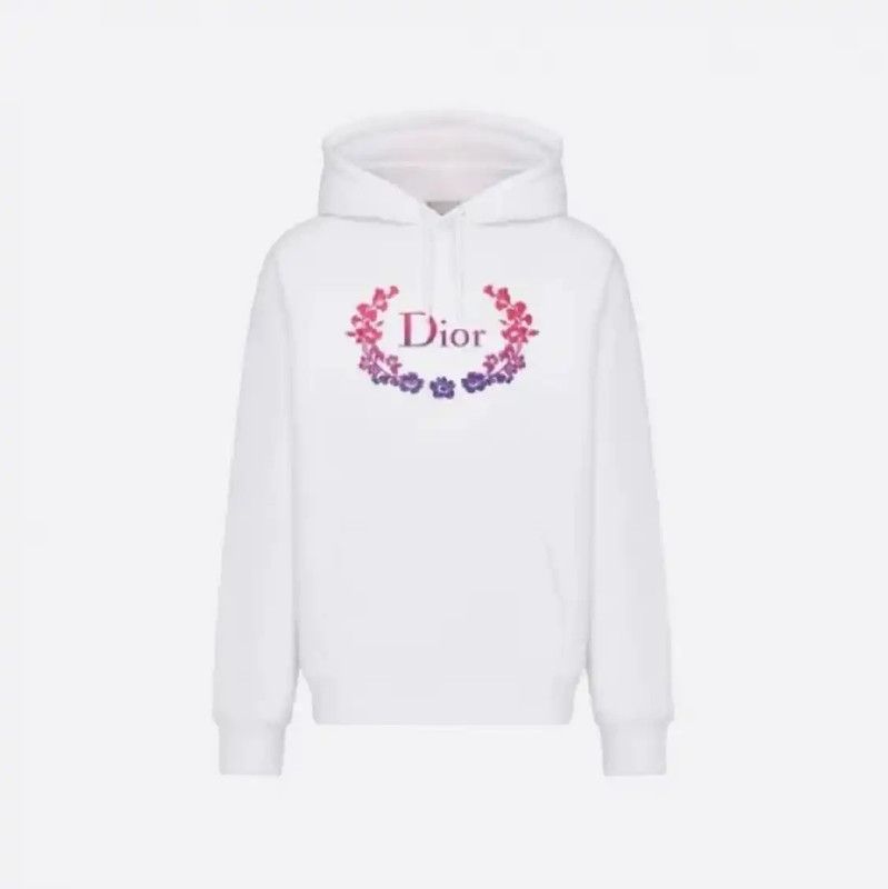 Dior Dior White Cotton Women's Hoodie L Size 0089 Size L / US 10 / IT 46 - 4 Thumbnail