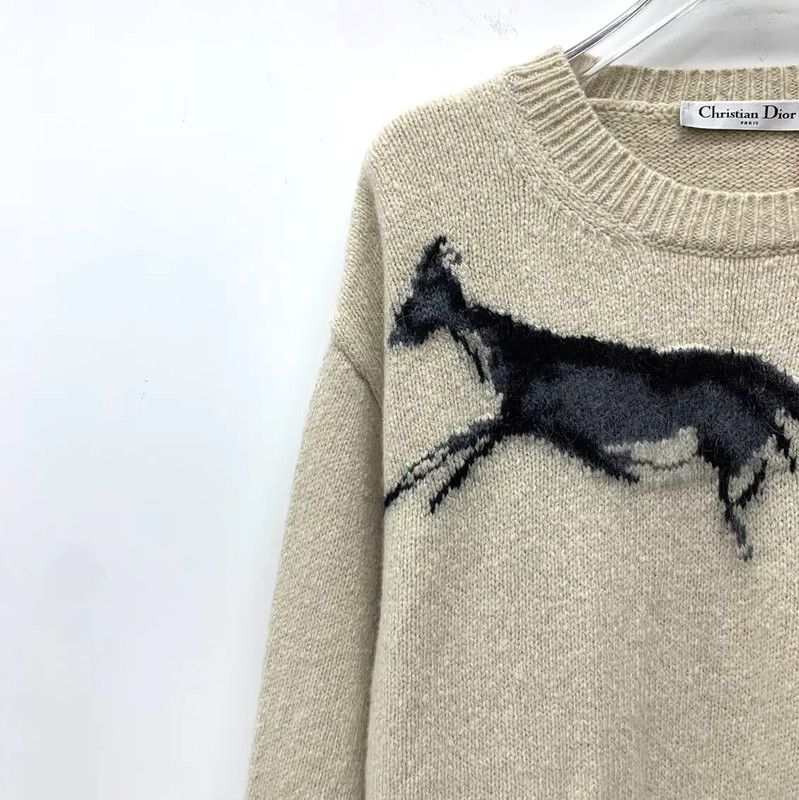Dior Dior Beige Wool Pullover Sweater for Women 0089 Size M / US 6-8 / IT 42-44 - 3 Thumbnail