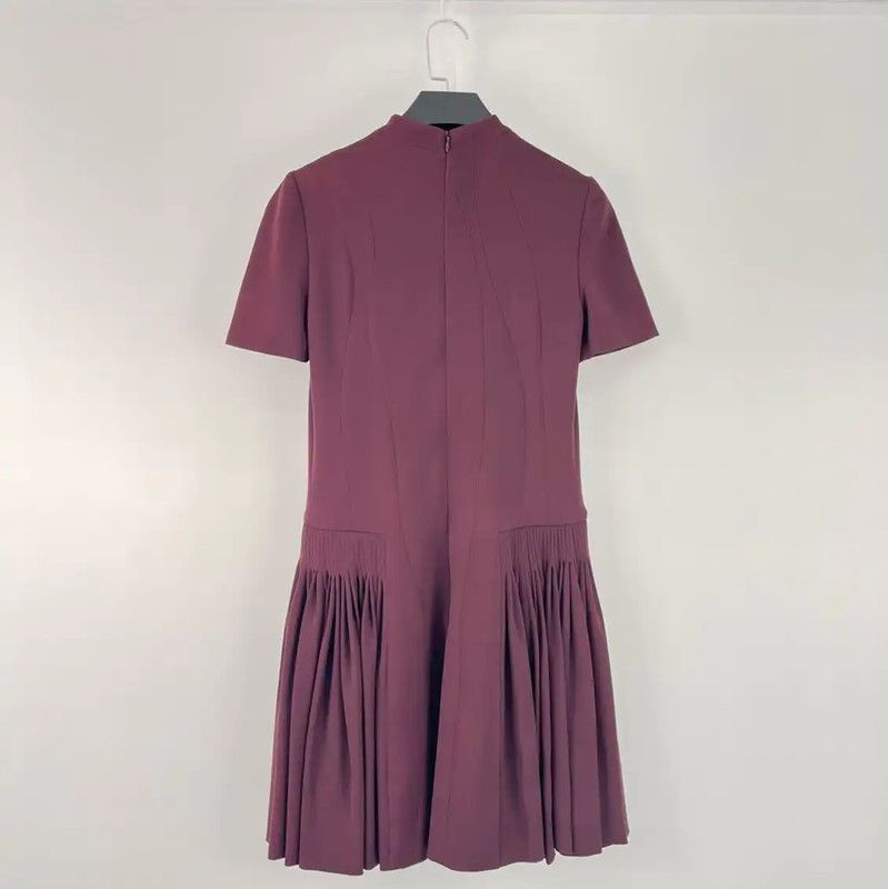 Dior Dior Summer Burgundy Short Sleeve Dress 0089 Size XXS / US 00 / IT 34 - 2 Thumbnail