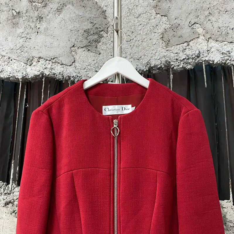 Dior Dior Red Long Sleeve Dress for Women 0089 Size ONE SIZE - 3 Thumbnail