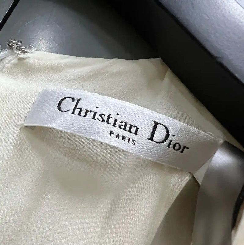 Dior Dior Summer Beige Cotton Short Sleeve Dress 0089 Size ONE SIZE - 3 Thumbnail