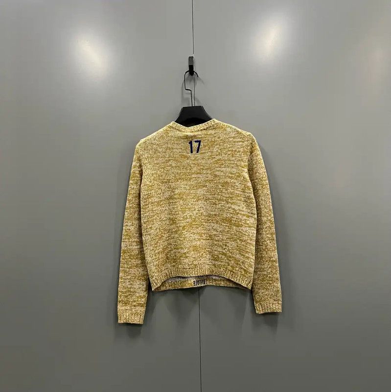 Dior Dior Yellow Cotton Long Sleeve Pullover Sweater 0089 Size ONE SIZE - 2 Thumbnail