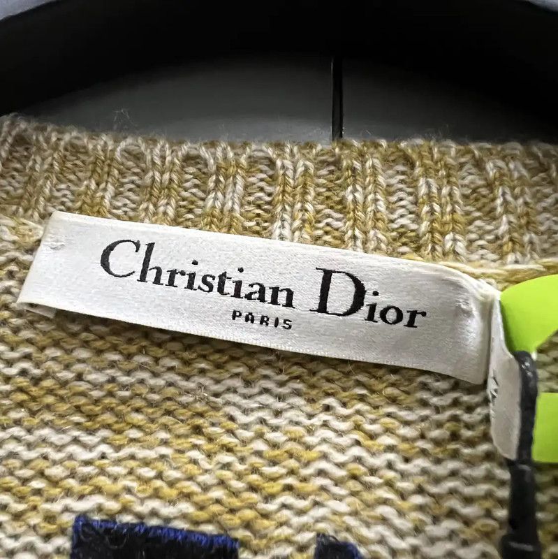 Dior Dior Yellow Cotton Long Sleeve Pullover Sweater 0089 Size ONE SIZE - 4 Thumbnail
