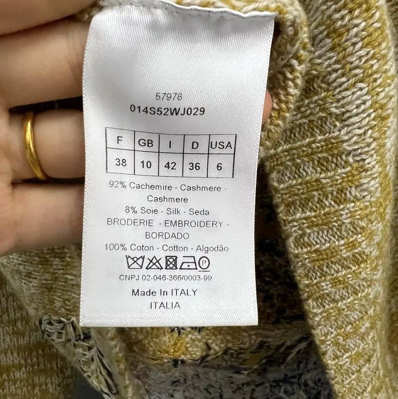 Dior Dior Yellow Cotton Long Sleeve Pullover Sweater 0089 Size ONE SIZE - 3 Thumbnail
