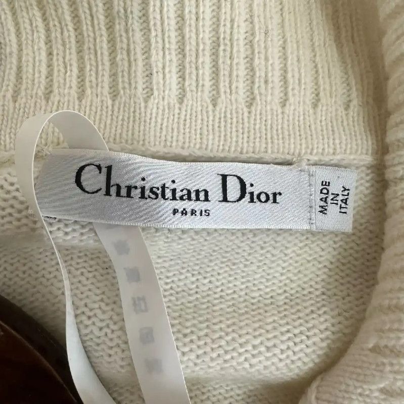 Dior Dior White Wool Women's Pullover Sweater 0089 Size M / US 6-8 / IT 42-44 - 3 Thumbnail