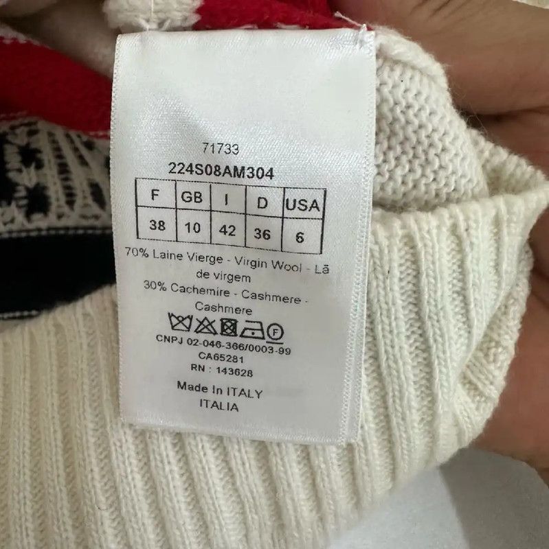 Dior Dior White Wool Women's Pullover Sweater 0089 Size M / US 6-8 / IT 42-44 - 4 Thumbnail