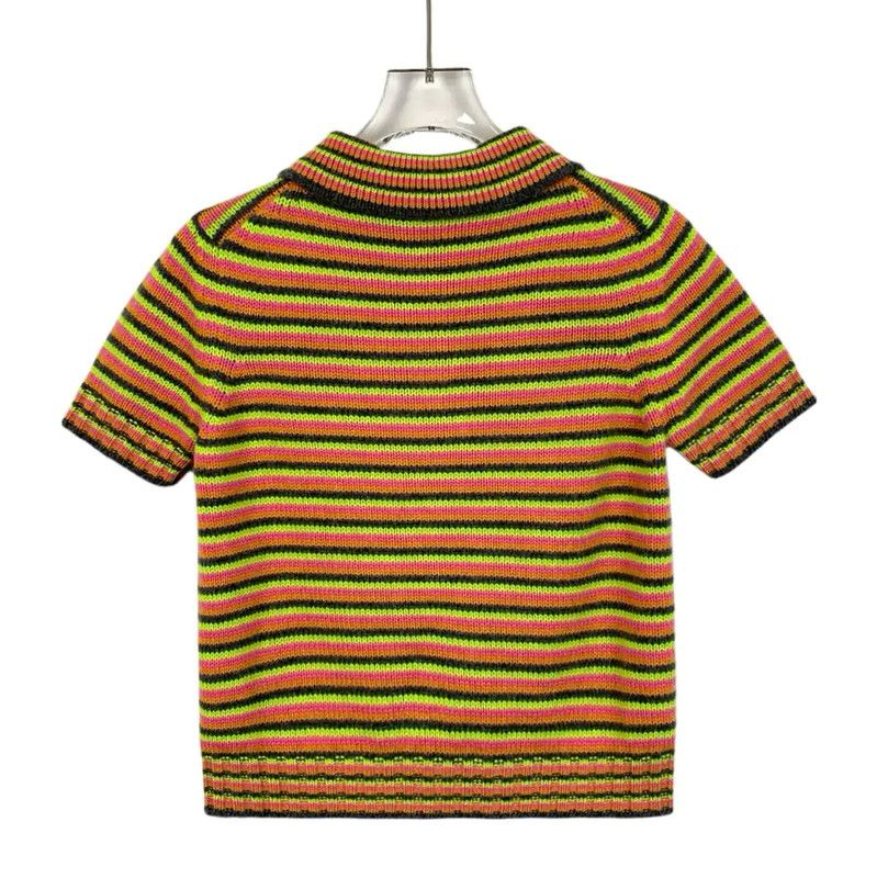 Dior Dior Colorful Wool Blend Short Sleeve Sweater 0089 Size XS / US 0-2 / IT 36-38 - 2 Thumbnail