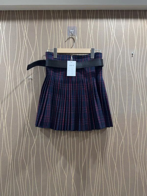 Dior Dior Women's Navy Wool Plaid Skirt 0089 Size 23" - 2 Thumbnail
