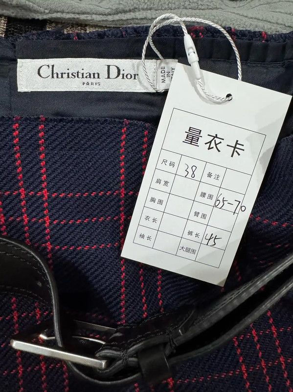 Dior Dior Women's Navy Wool Plaid Skirt 0089 Size 23" - 3 Thumbnail