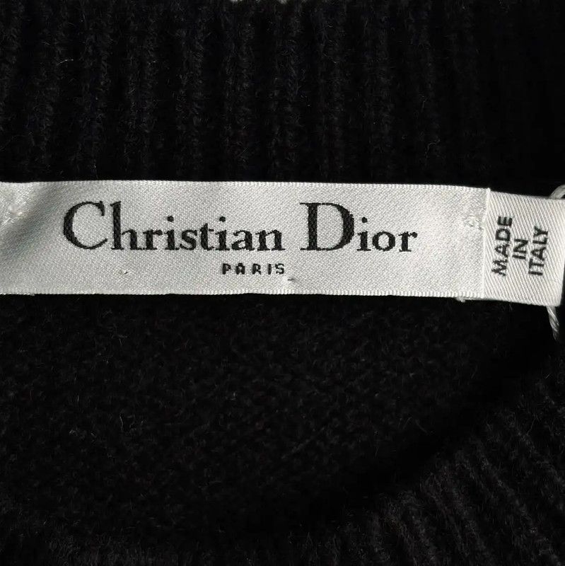 Dior Dior Black Cotton Blend Sweater 0089 Size L / US 10 / IT 46 - 4 Thumbnail
