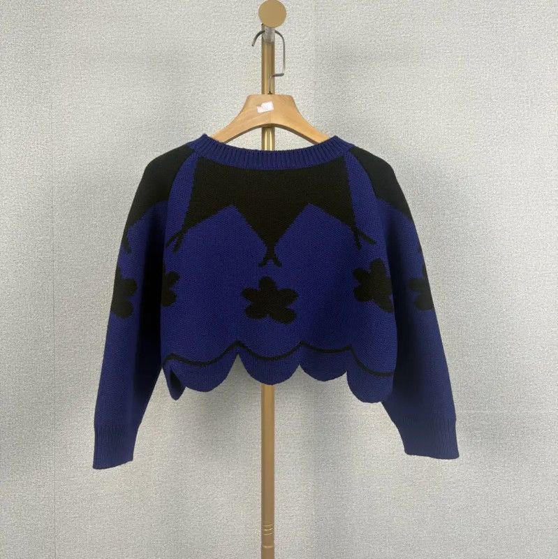 Dior Dior Women's Blue Wool Striped Pullover Sweater 0089 Size M / US 6-8 / IT 42-44 - 2 Thumbnail