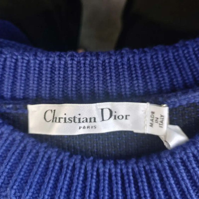 Dior Dior Women's Blue Wool Striped Pullover Sweater 0089 Size M / US 6-8 / IT 42-44 - 6 Thumbnail