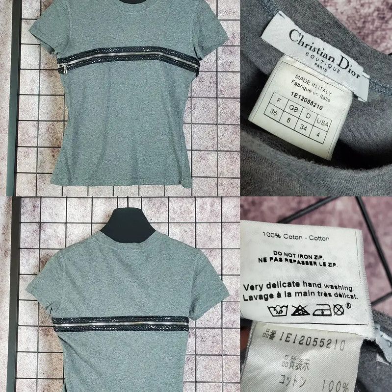 Dior Dior Gray Summer Short Sleeve T-Shirt 0089 Size S / US 4 / IT 40 - 4 Thumbnail