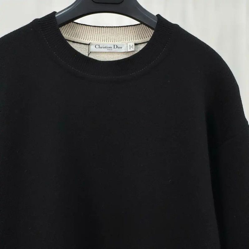 Dior Dior Black Wool Sweater with J'ADIOR Embroidery 0089 Size XS / US 0-2 / IT 36-38 - 3 Thumbnail