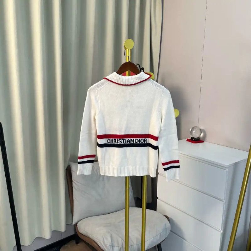 Dior Dior White Wool Women's Pullover Sweater 0089 Size L / US 10 / IT 46 - 2 Thumbnail
