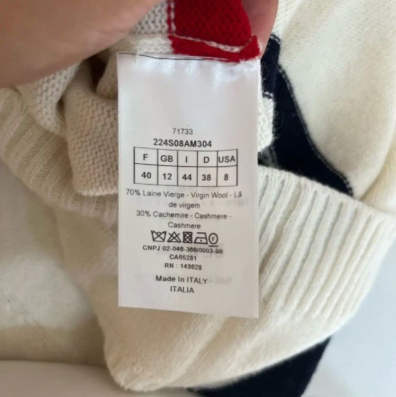 Dior Dior White Wool Women's Pullover Sweater 0089 Size L / US 10 / IT 46 - 4 Thumbnail