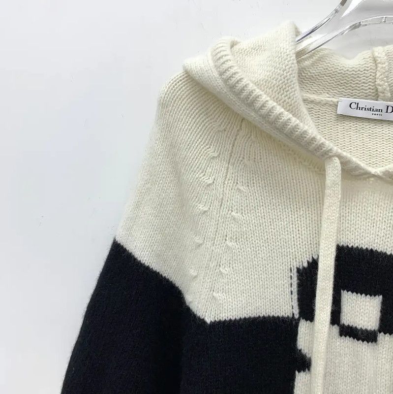 Dior Dior Color Block Wool Hoodie for Women 0089 Size M / US 6-8 / IT 42-44 - 3 Thumbnail