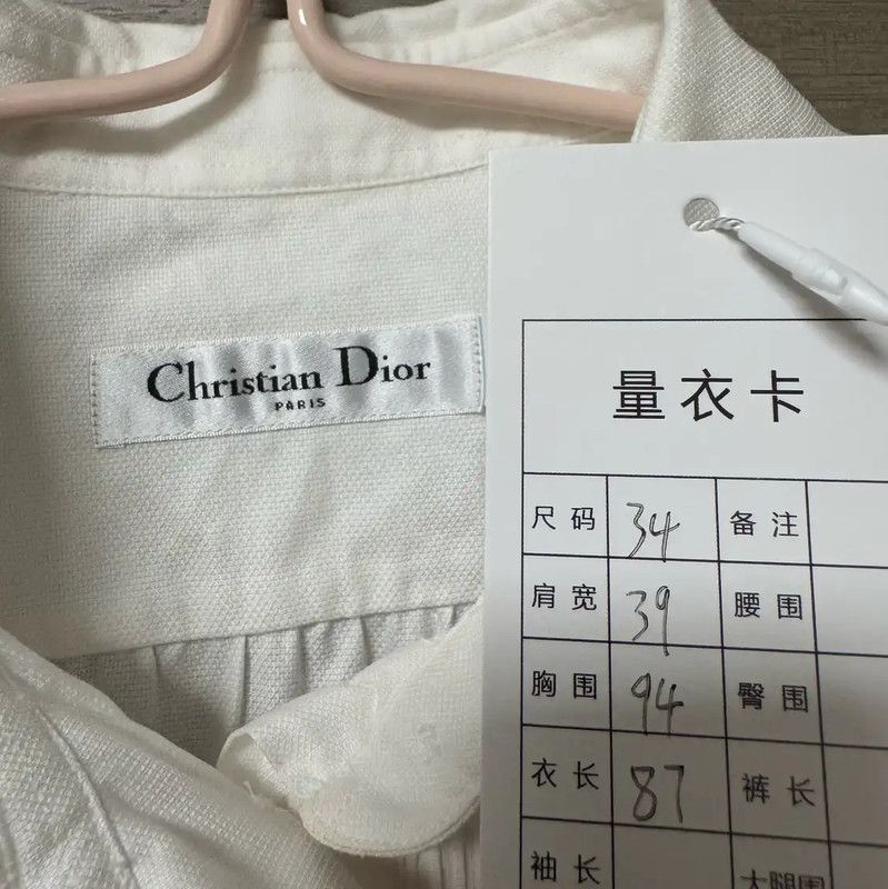 Dior Dior Women's Cotton Dress in White 0089 Size S / US 4 / IT 40 - 4 Thumbnail