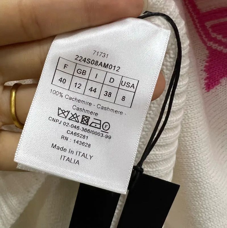 Dior Dior White Wool Striped Long Sleeve Top 0089 Size ONE SIZE - 3 Thumbnail