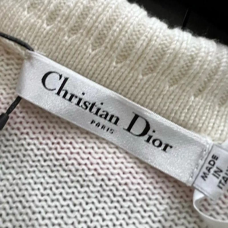 Dior Dior White Wool Striped Long Sleeve Top 0089 Size ONE SIZE - 5 Thumbnail