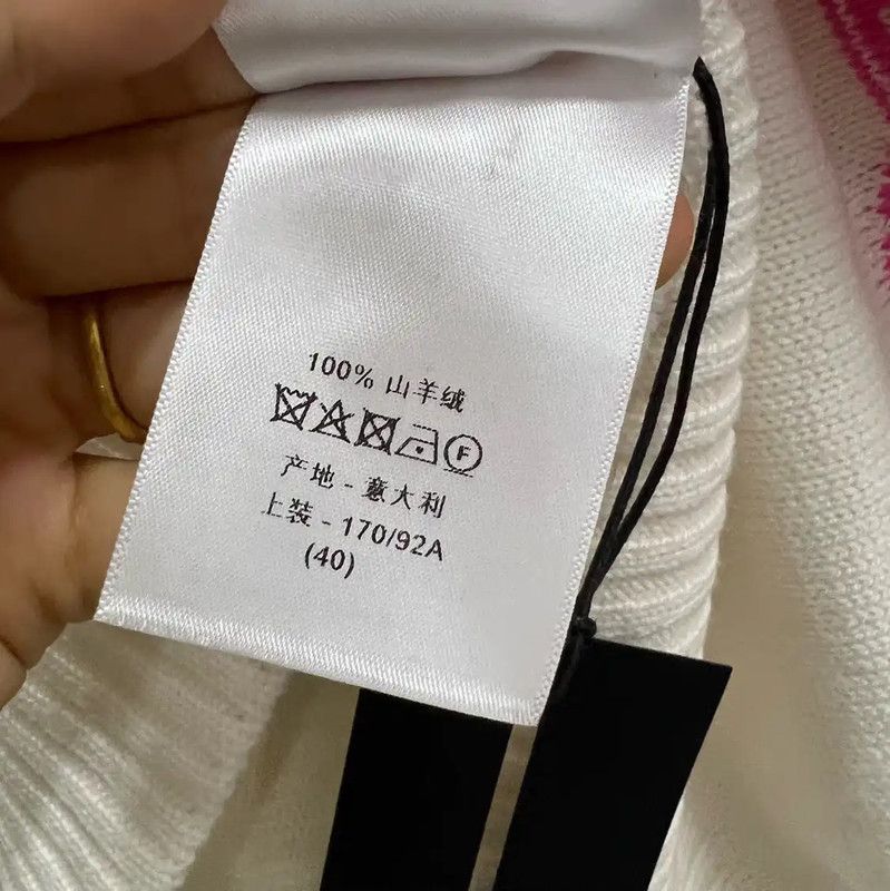 Dior Dior White Wool Striped Long Sleeve Top 0089 Size ONE SIZE - 4 Thumbnail