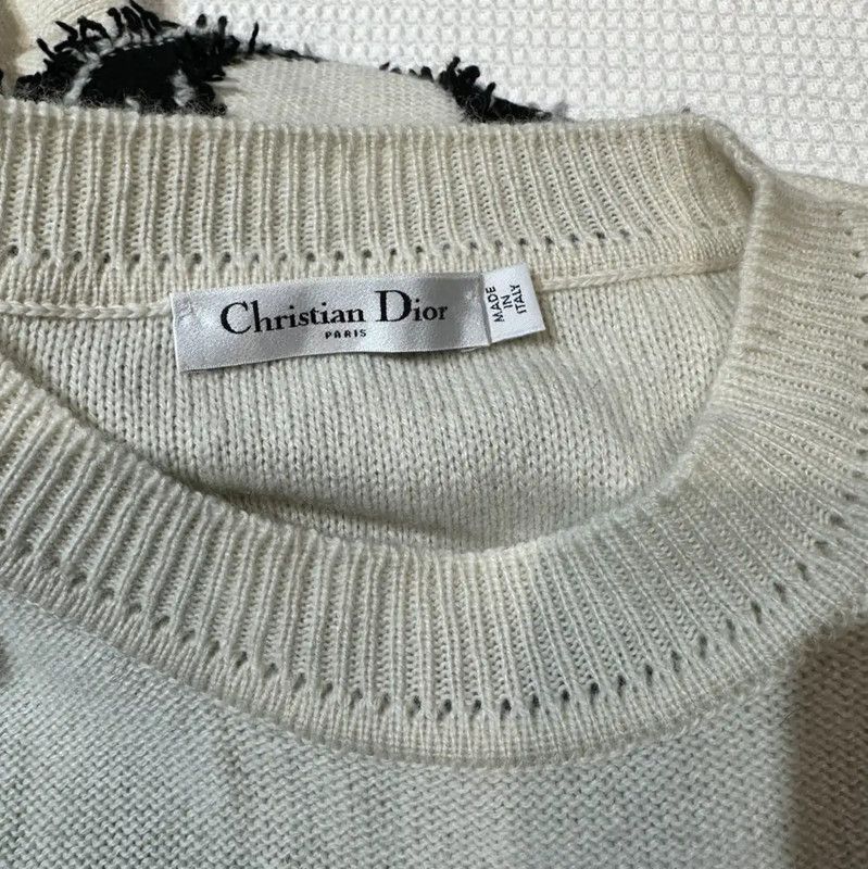 Dior Dior White Cashmere Sweater with J'adior 8 0089 Size M / US 6-8 / IT 42-44 - 4 Thumbnail