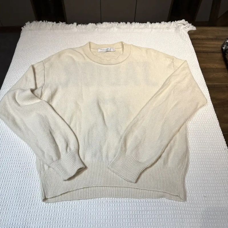 Dior Dior White Cashmere Sweater with J'adior 8 0089 Size M / US 6-8 / IT 42-44 - 3 Thumbnail