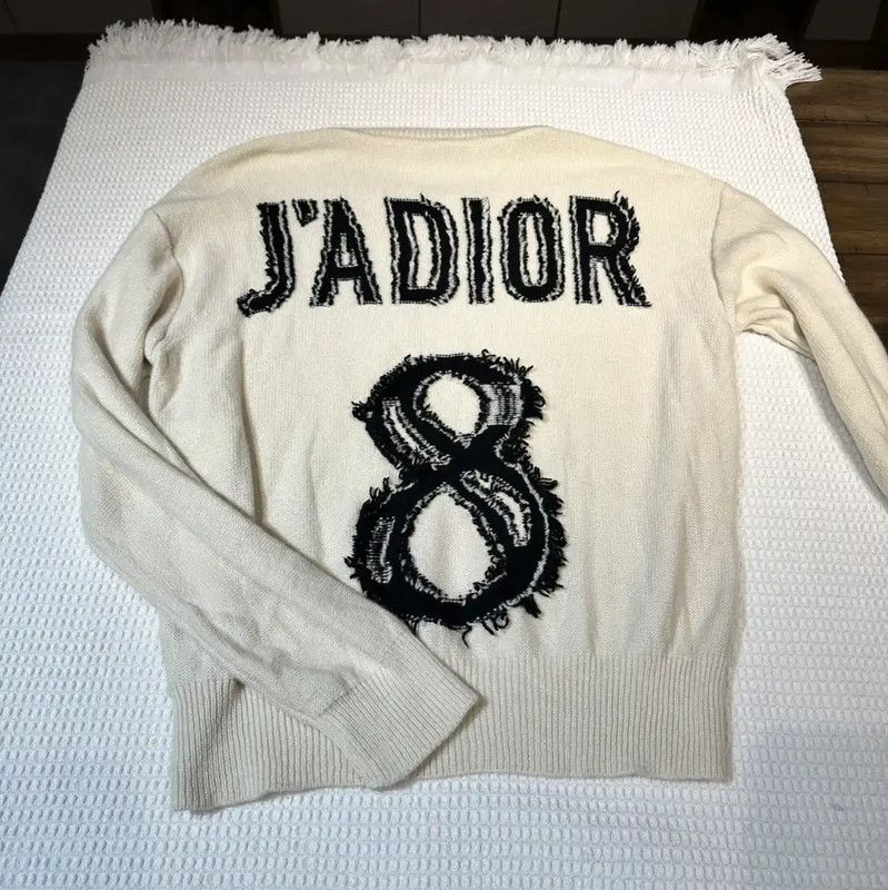 Dior Dior White Cashmere Sweater with J'adior 8 0089 Size M / US 6-8 / IT 42-44 - 2 Thumbnail