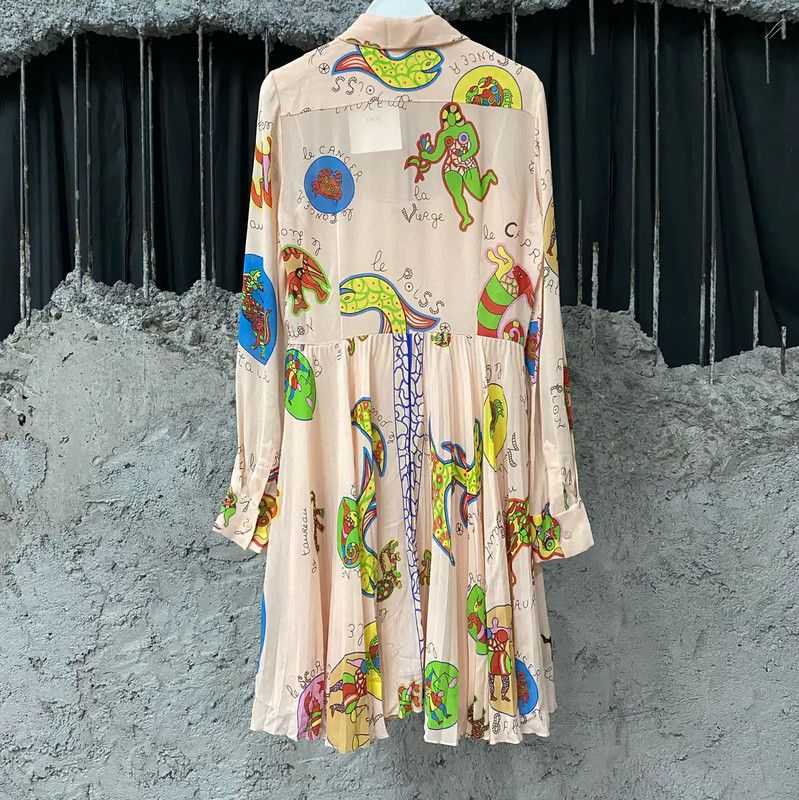 Dior Dior Women's Blush Color Dress with Patterns 0089 Size ONE SIZE - 2 Thumbnail