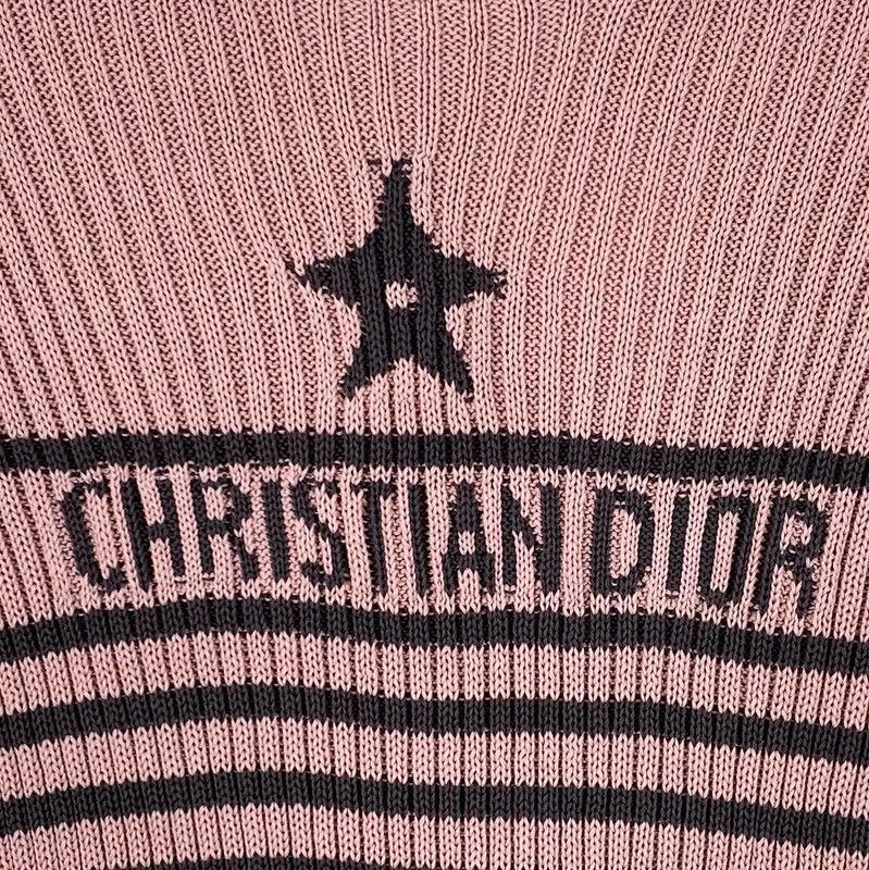Dior Dior Pink Cotton Ribbed Pullover Sweater 0089 Size M / US 6-8 / IT 42-44 - 4 Thumbnail