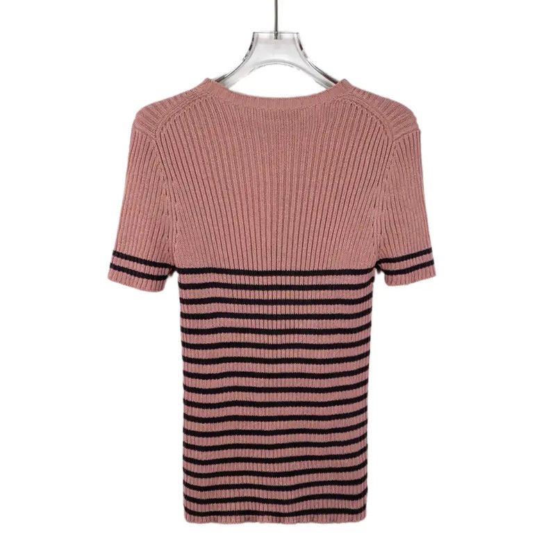Dior Dior Pink Cotton Ribbed Pullover Sweater 0089 Size M / US 6-8 / IT 42-44 - 2 Thumbnail