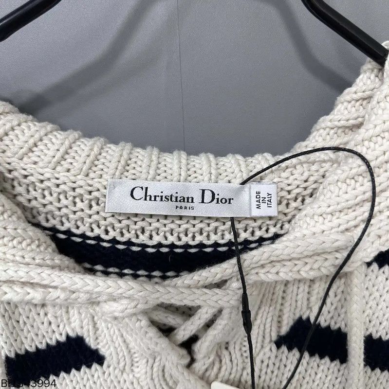 Dior Dior Striped Knit Hooded Pullover Sweater 0089 Size ONE SIZE - 3 Thumbnail