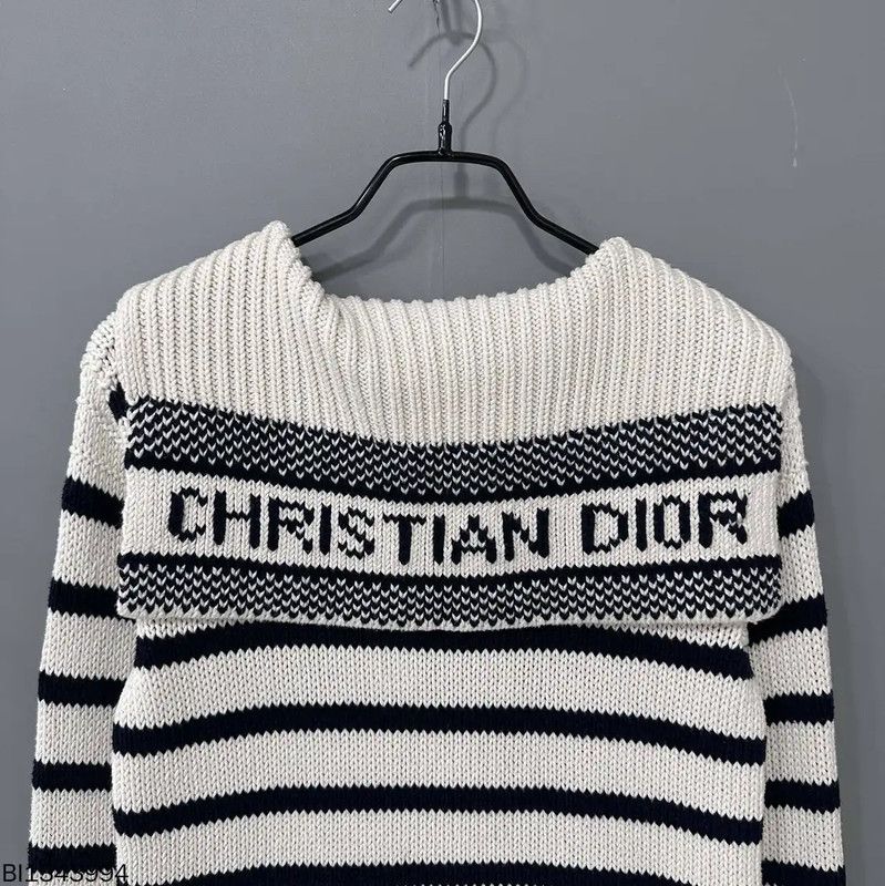 Dior Dior Striped Knit Hooded Pullover Sweater 0089 Size ONE SIZE - 6 Thumbnail