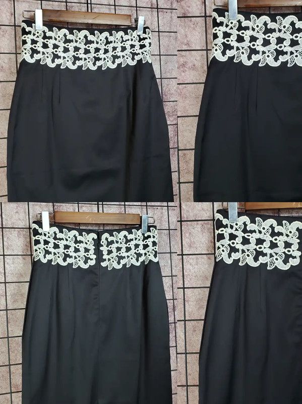 Dior Dior Black Cotton Embroidered Midi Skirt 0089 Size 27" / US 4 / IT 40 - 3 Thumbnail