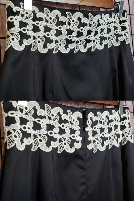 Dior Dior Black Cotton Embroidered Midi Skirt 0089 Size 27" / US 4 / IT 40 - 4 Thumbnail