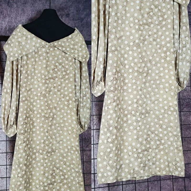Dior Dior Brown Silk Print Long Sleeve Dress 0089 Size M / US 6-8 / IT 42-44 - 3 Thumbnail