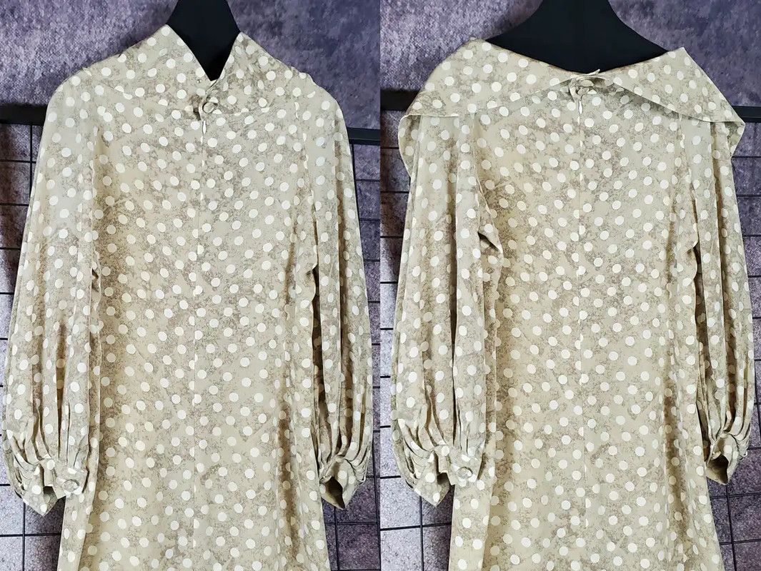 Dior Dior Brown Silk Print Long Sleeve Dress 0089 Size M / US 6-8 / IT 42-44 - 4 Thumbnail