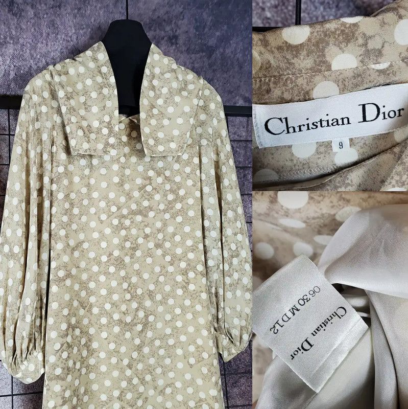 Dior Dior Brown Silk Print Long Sleeve Dress 0089 Size M / US 6-8 / IT 42-44 - 5 Thumbnail