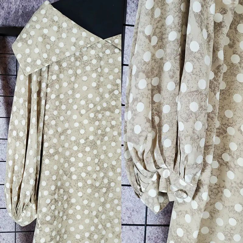 Dior Dior Brown Silk Print Long Sleeve Dress 0089 Size M / US 6-8 / IT 42-44 - 6 Thumbnail