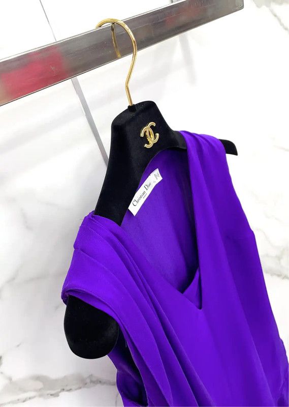 Dior Dior Summer Violet Silk Dress Size S 0089 Size S / US 4 / IT 40 - 8 Thumbnail