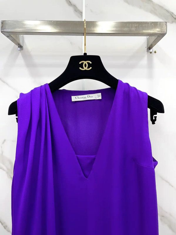Dior Dior Summer Violet Silk Dress Size S 0089 Size S / US 4 / IT 40 - 4 Thumbnail