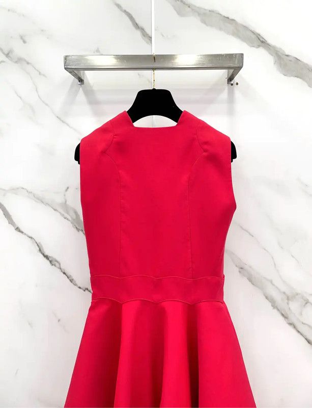 Dior Dior Red Cotton Blend Women's Dress 0089 Size S / US 4 / IT 40 - 9 Thumbnail