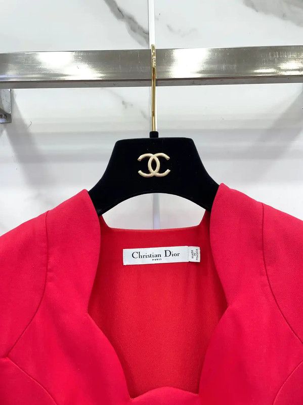 Dior Dior Red Cotton Blend Women's Dress 0089 Size S / US 4 / IT 40 - 3 Thumbnail