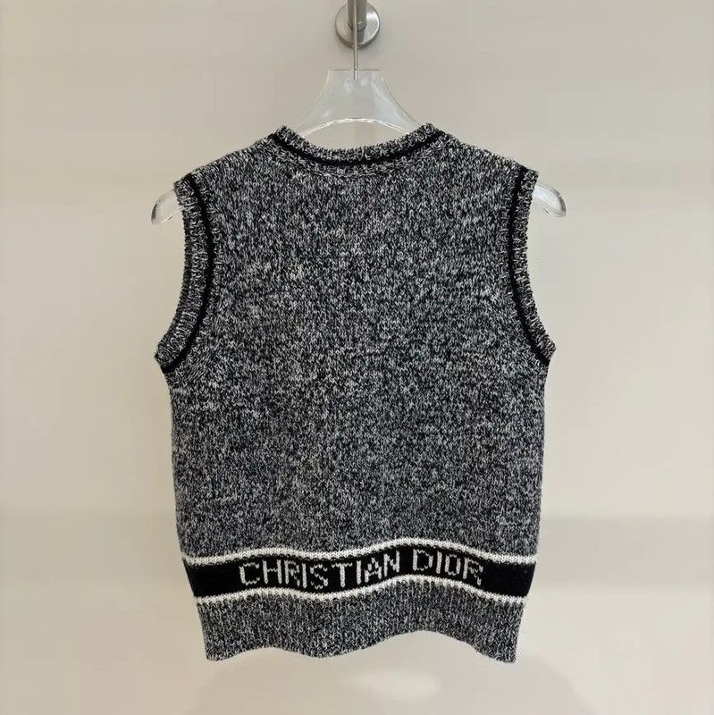 Dior Dior Grey Wool Logo Sweater for Women 0089 Size S / US 4 / IT 40 - 2 Thumbnail
