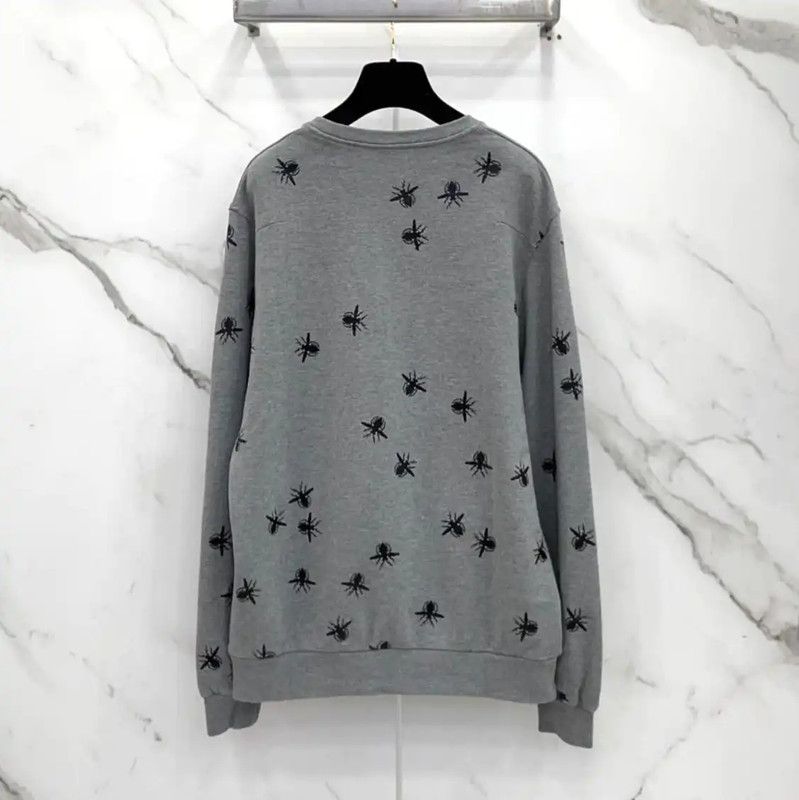 Dior Dior Gray Cotton Long Sleeve Sweatshirt 0089 Size L / US 10 / IT 46 - 2 Thumbnail
