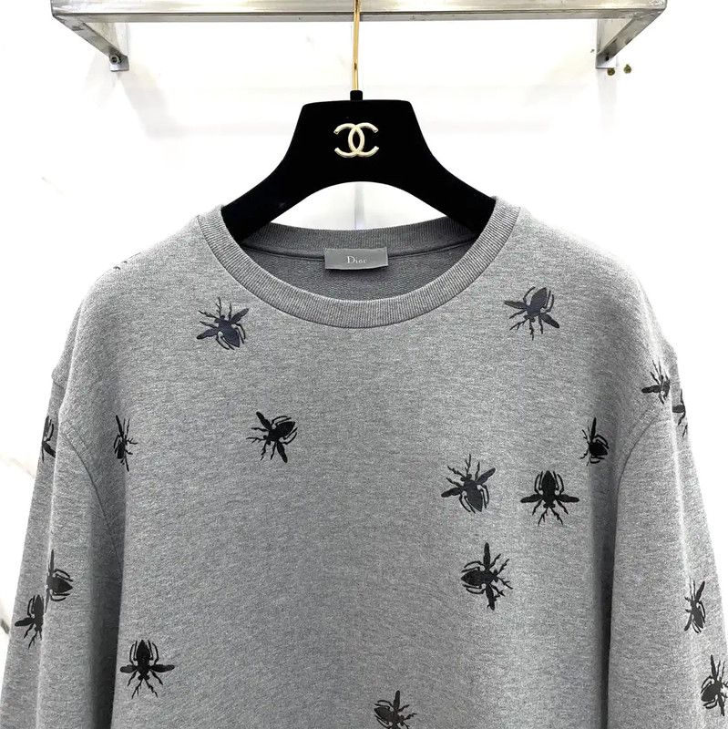 Dior Dior Gray Cotton Long Sleeve Sweatshirt 0089 Size L / US 10 / IT 46 - 4 Thumbnail